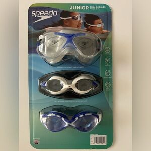 Speedo Junior Swim Goggles Set - Gray, Black, Blue